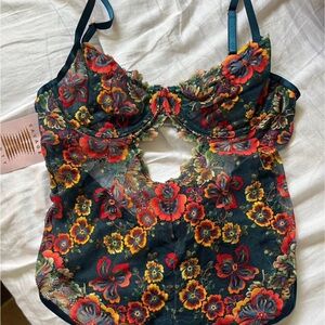 Savage X Fenty Multicolor Floral Lace Top